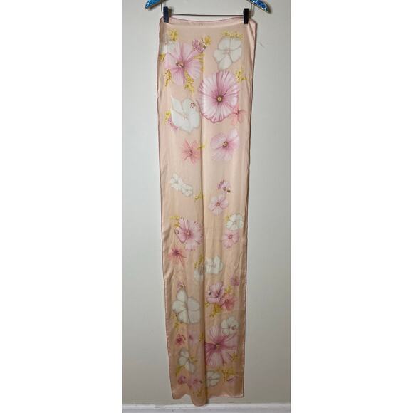 SALVATORE FERRAGAMO Vintage Silk Blush Pink Long Scarf Flowers Ladybug Bee Print - Picture 7 of 7